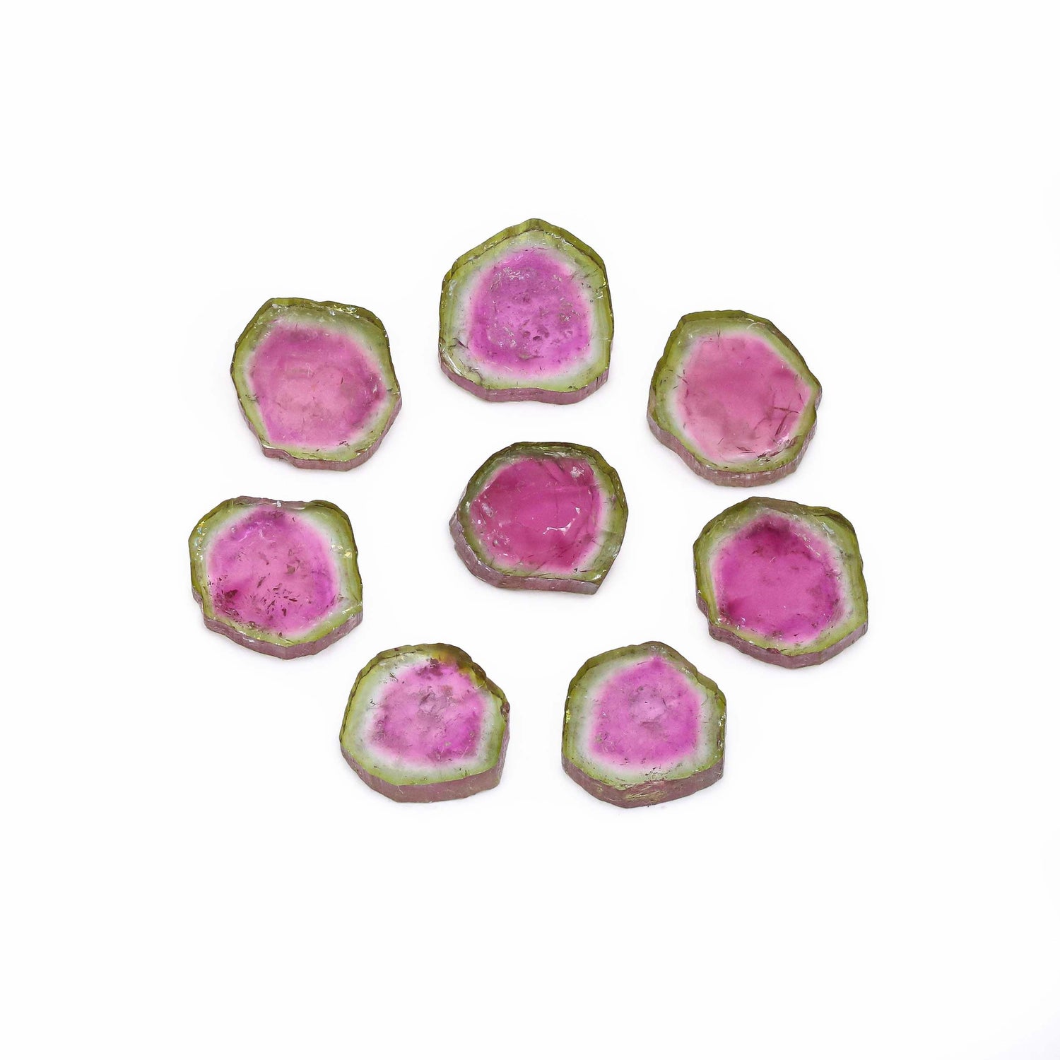 Watermelon Tourmaline 10x9mm to 11x10mm Slices