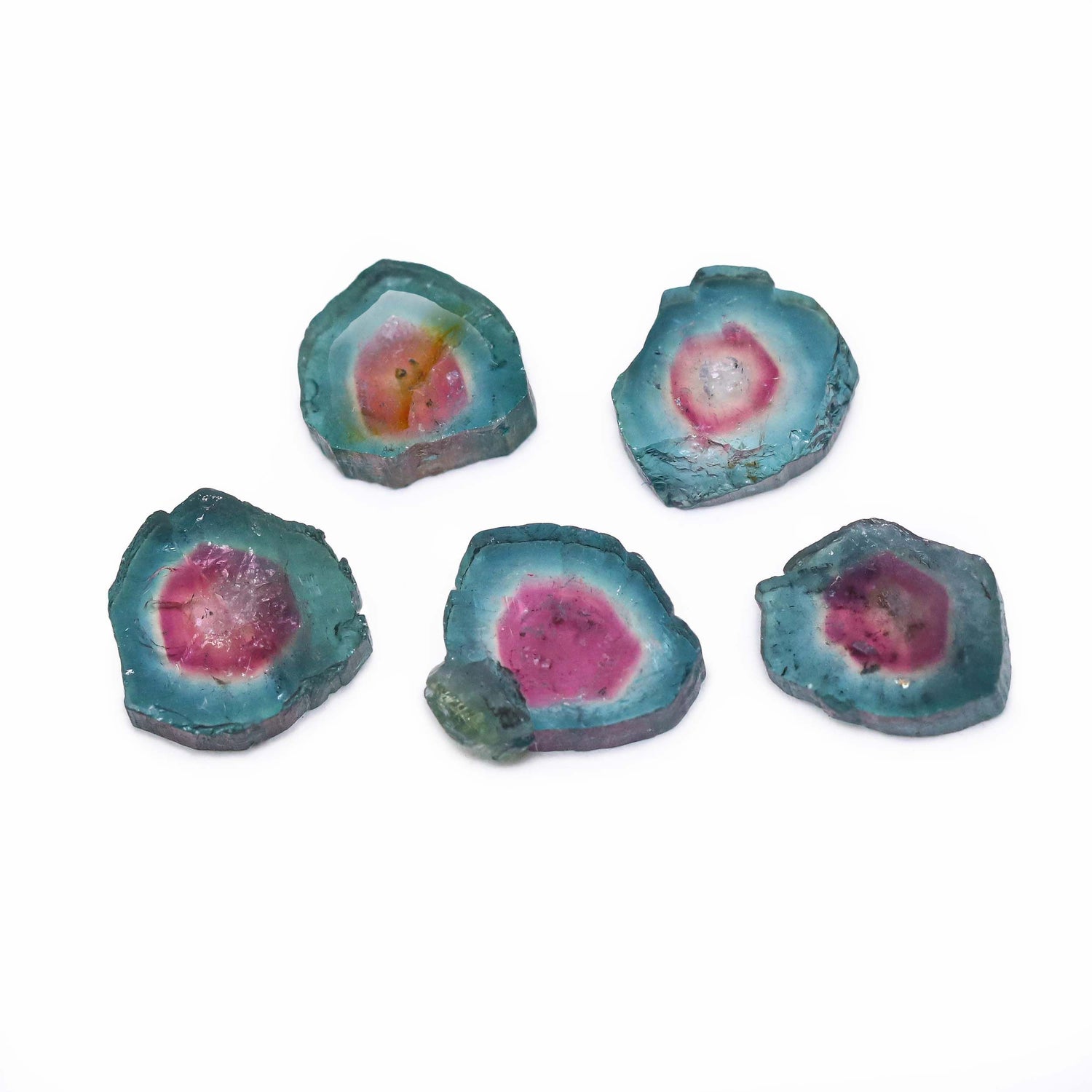 Watermelon Tourmaline 11.50x10.50mm To 13x12mm Slices
