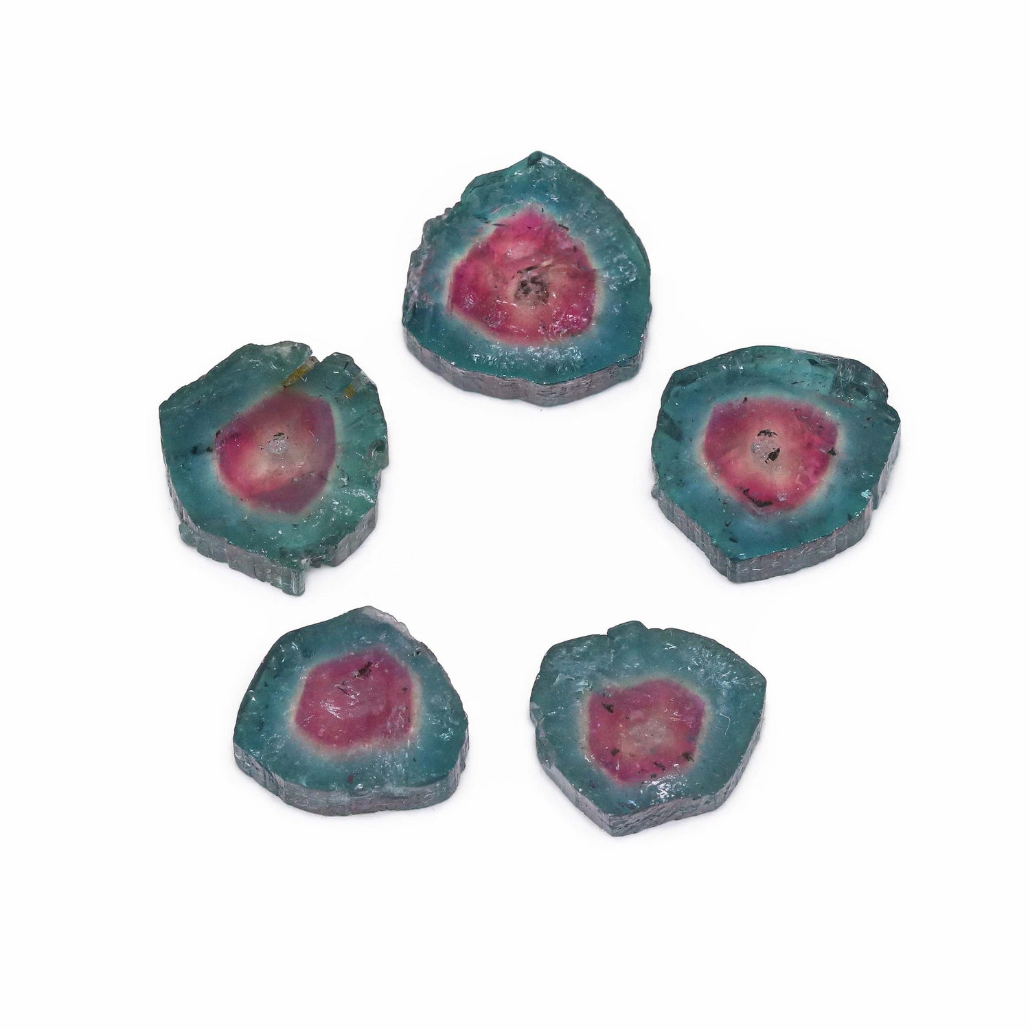 Watermelon Tourmaline 12x11mm To 14x13mm Slices