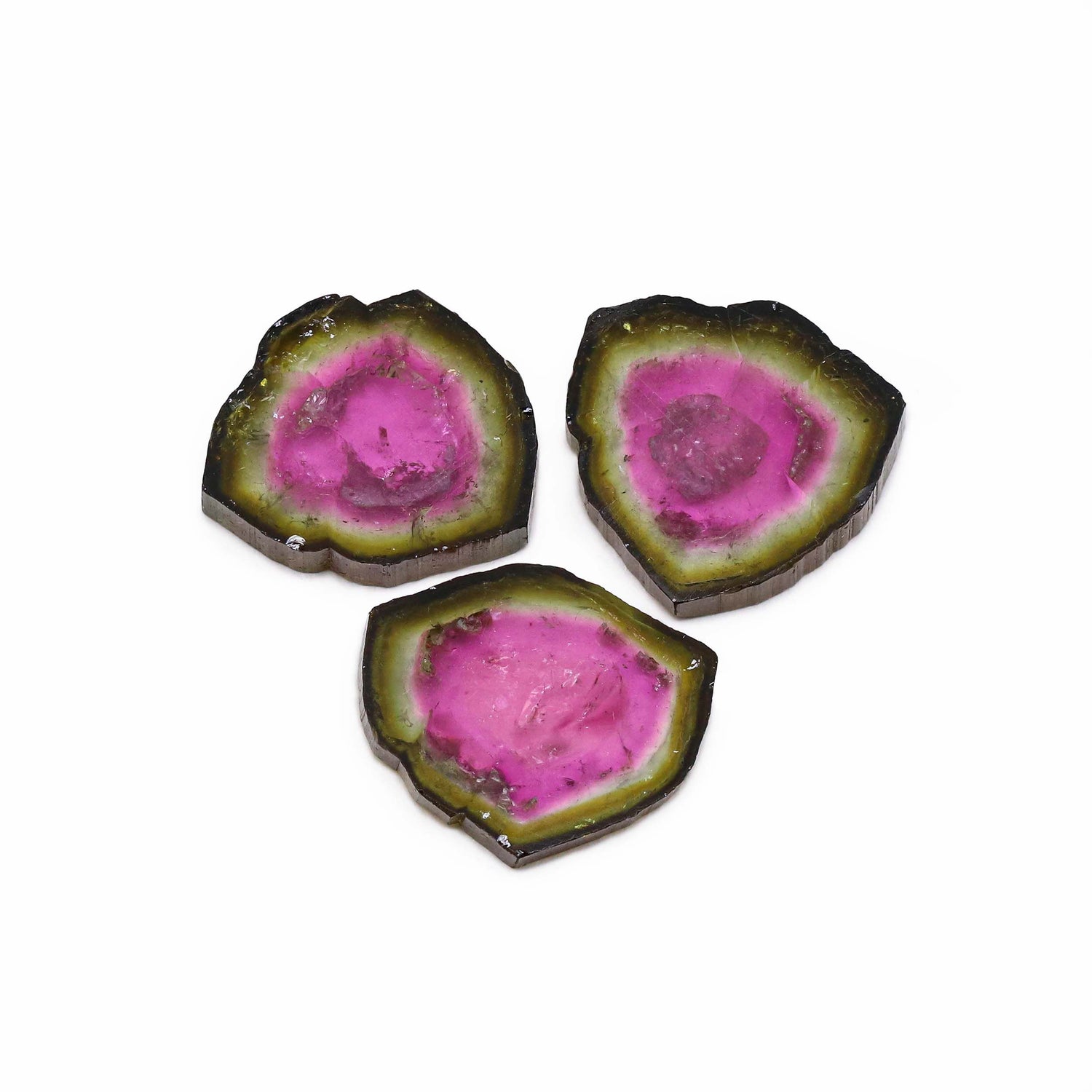 Watermelon Tourmaline 17x14mm To 18x14.50mm Slices