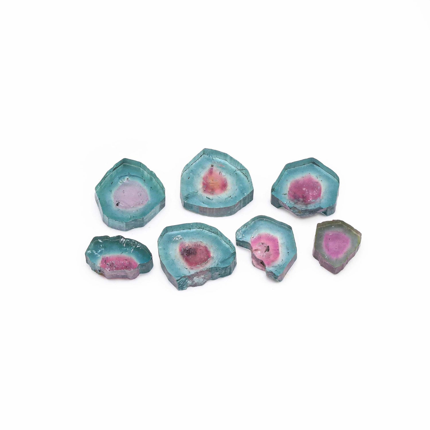 Watermelon Tourmaline 7x7mm to 10x9.50mm Slices