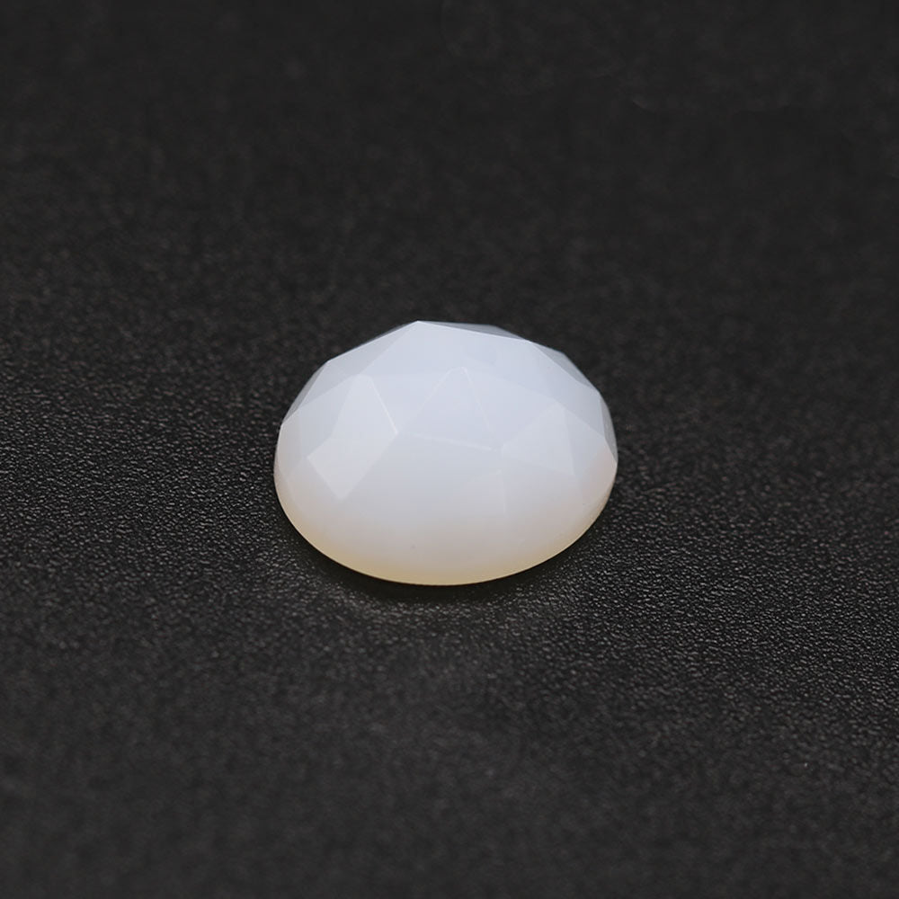 White Opal Oval Rose Cut Faceted Cab