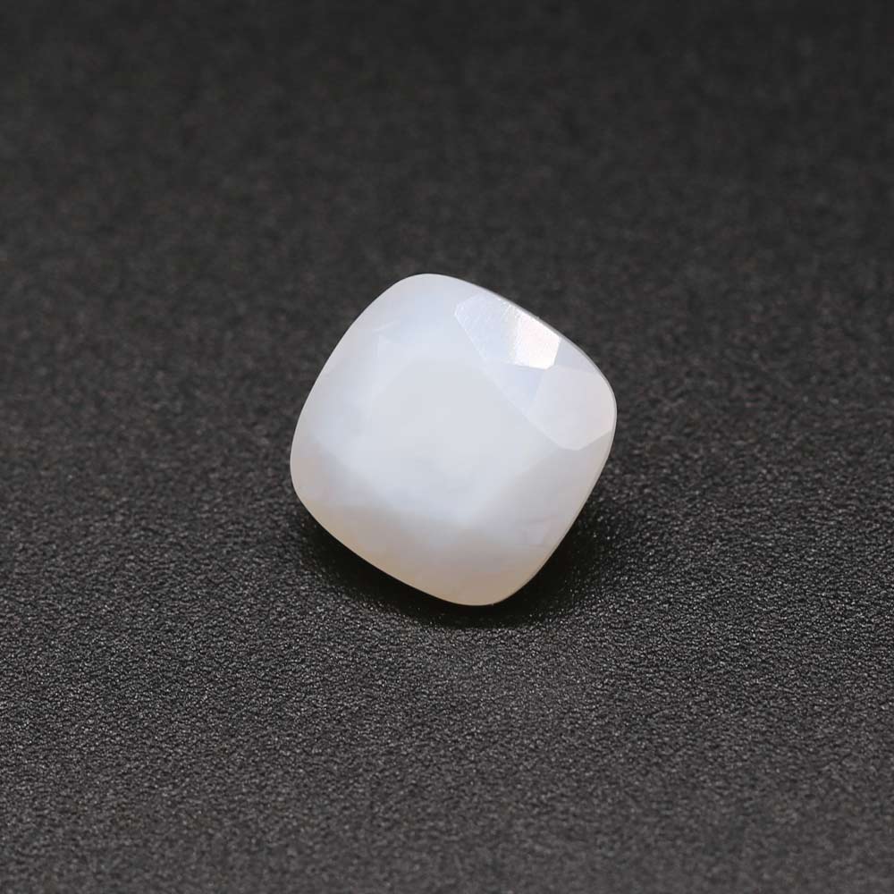 White Opal Cushion Faceted