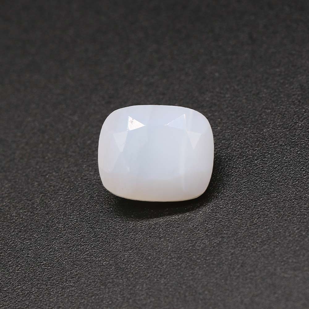 White Opal Elongated Cushion Faceted