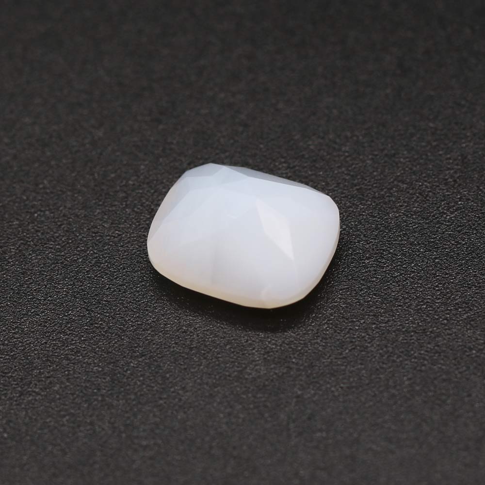 White Opal Elongated Cushion Faceted