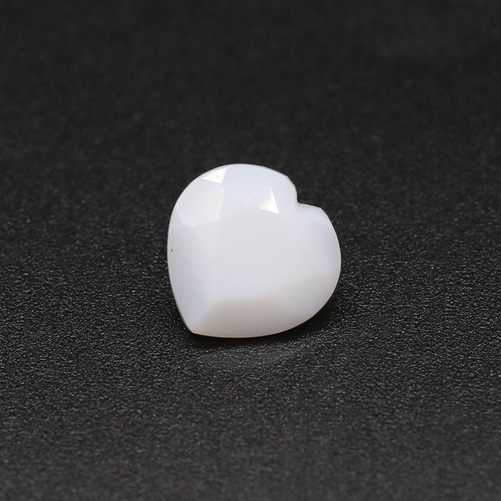 White Opal Heart Shape Faceted