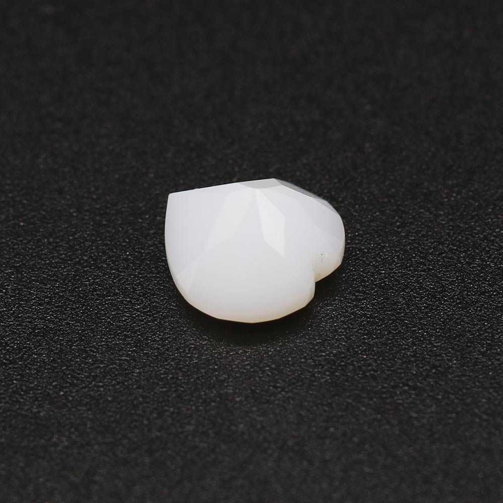 White Opal Heart Shape Faceted