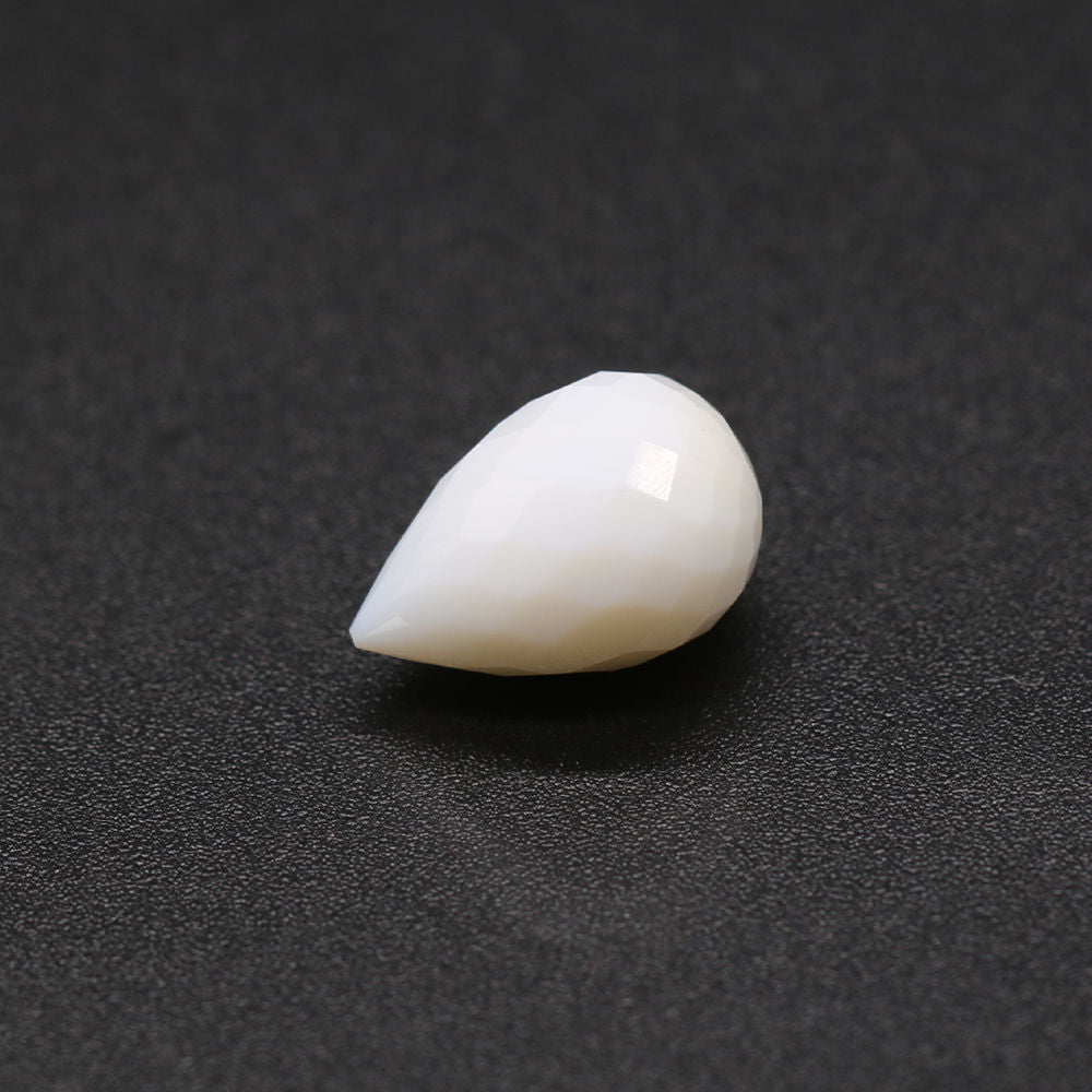 White Opal Drops Briolette (Half Drill)