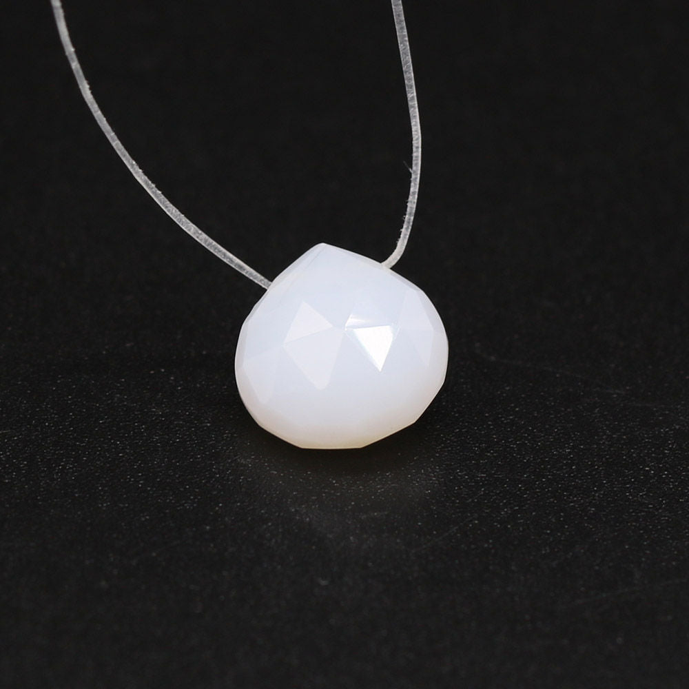 White Opal Heart Shape Briolette (Tabeez) (Side Drill)