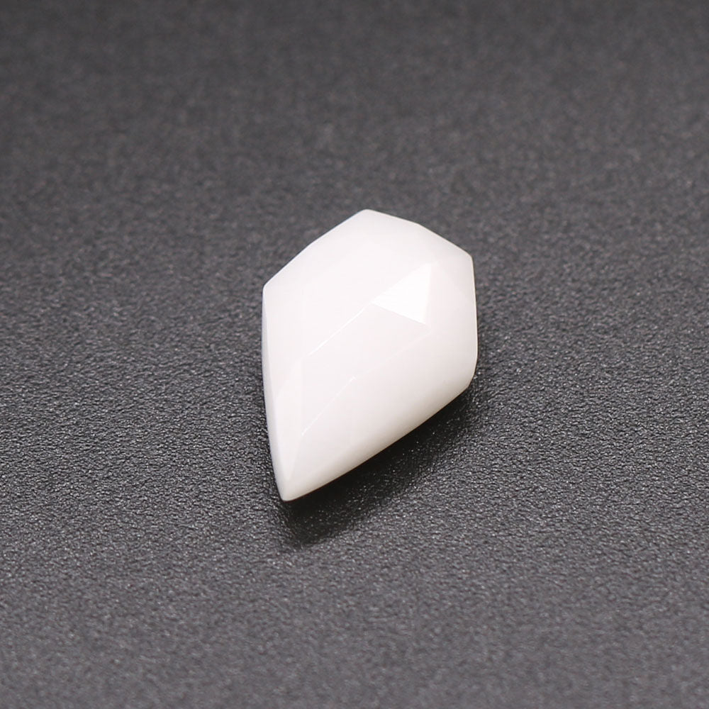 White Opal Kite Faceted (Side Drill)