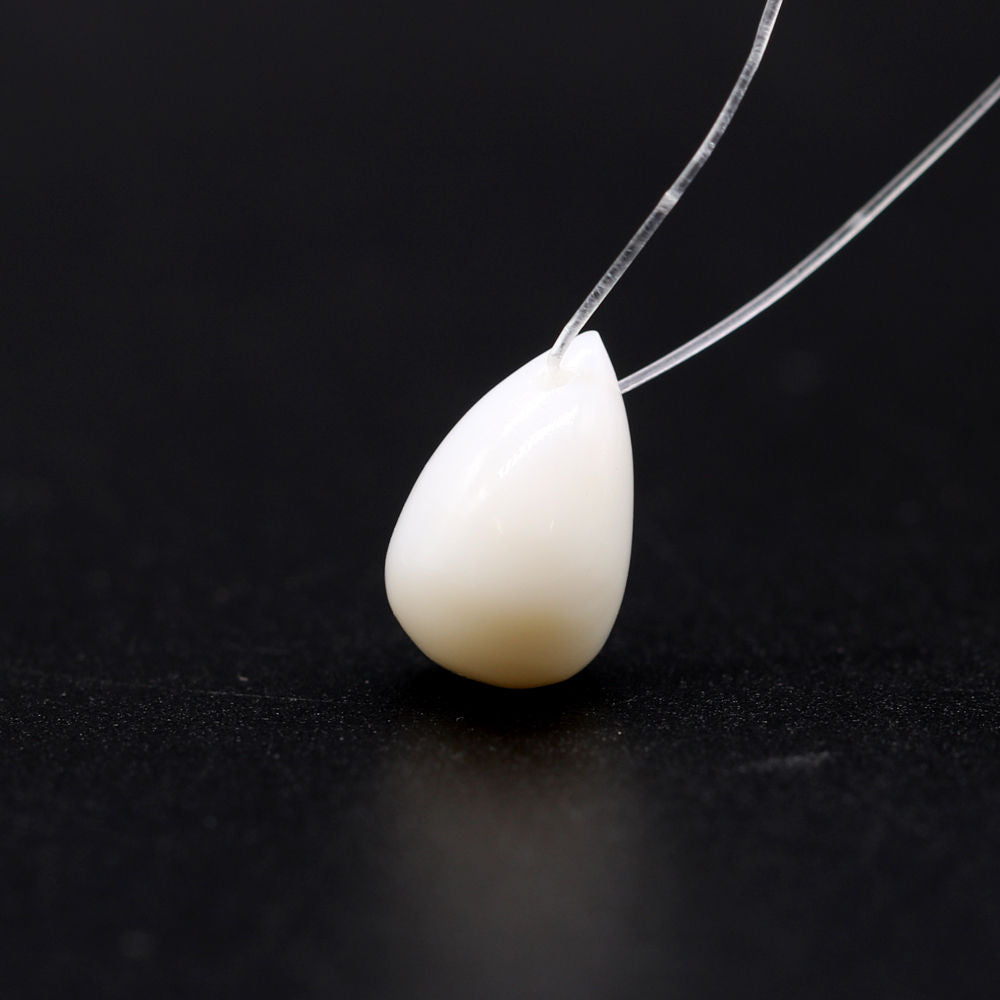 White Opal Smooth Drops Briolette (Side Drill)