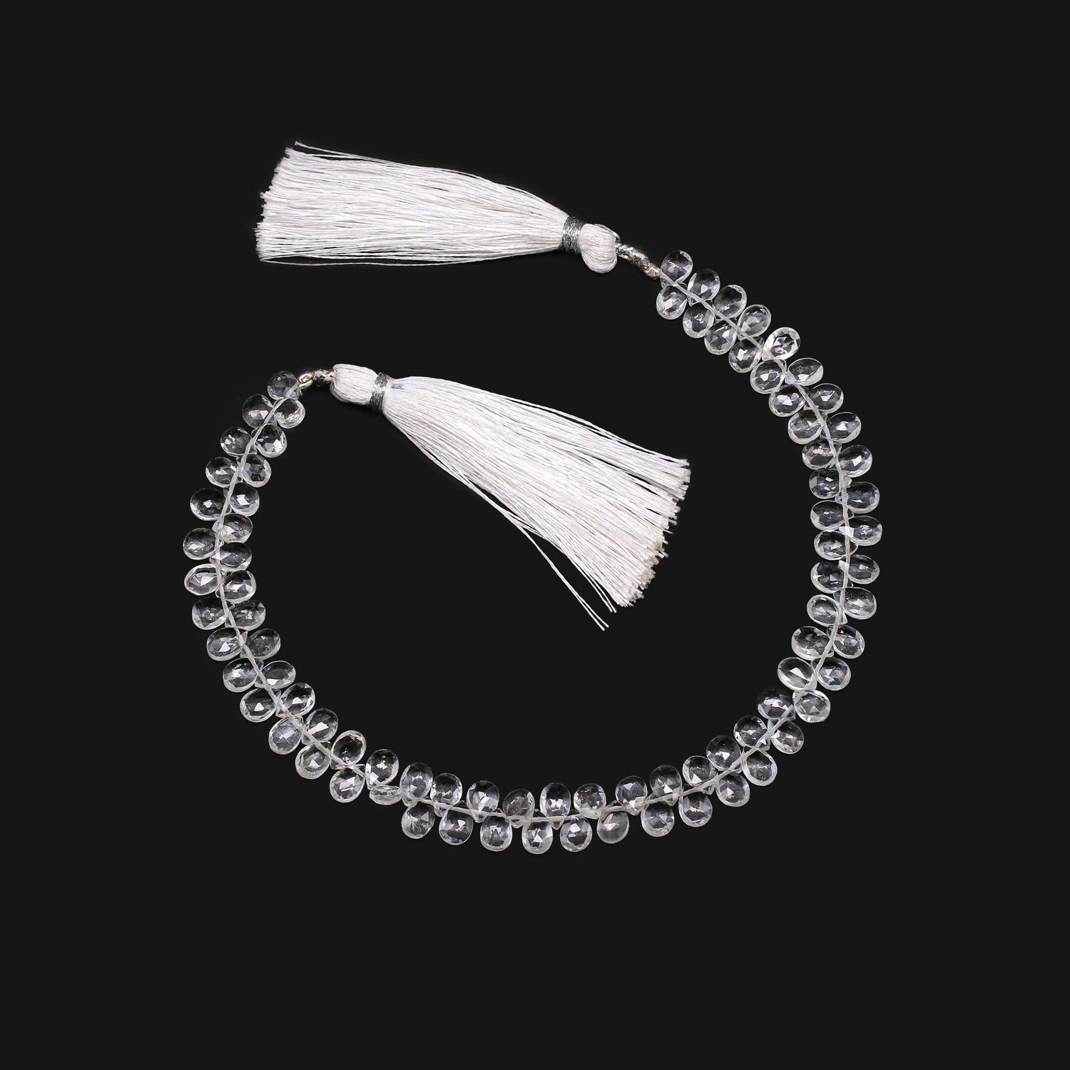 White Topaz 6x4mm Pear Faceted Beads (8 inch)