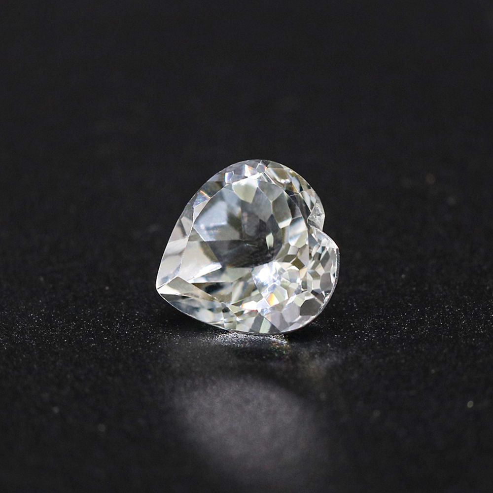 White Topaz Heart Shape Faceted