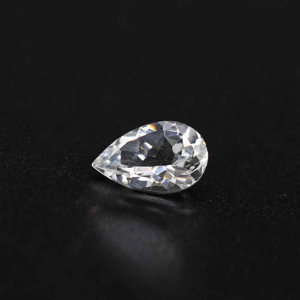 White Topaz Pear Faceted
