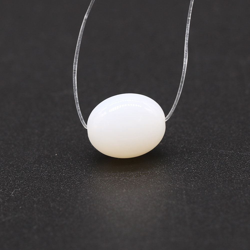 White Opal Smooth Oval (Full Drill)