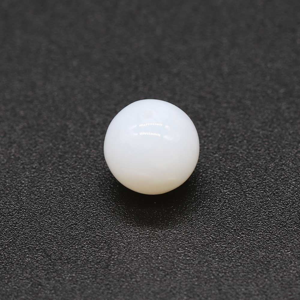 White Opal Smooth Round Balls (Half Drill)