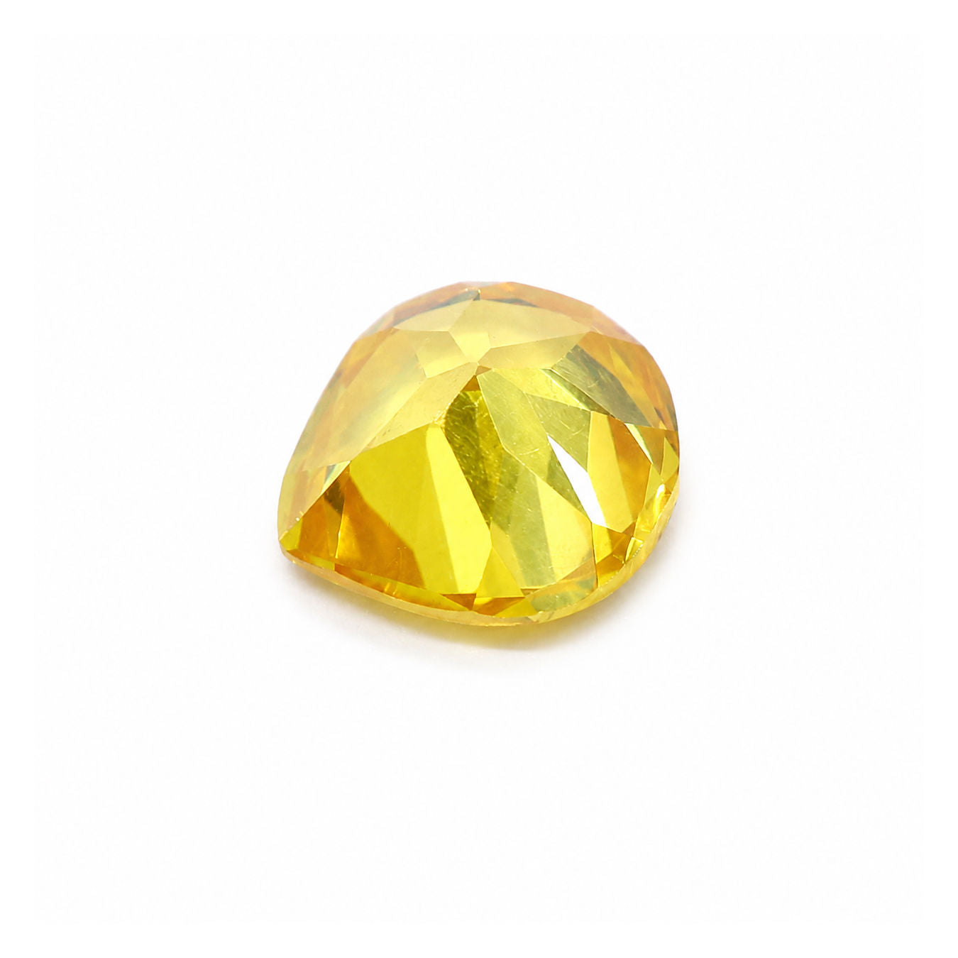 Cubic Zirconia (Yellow Color) Heart Shape Faceted