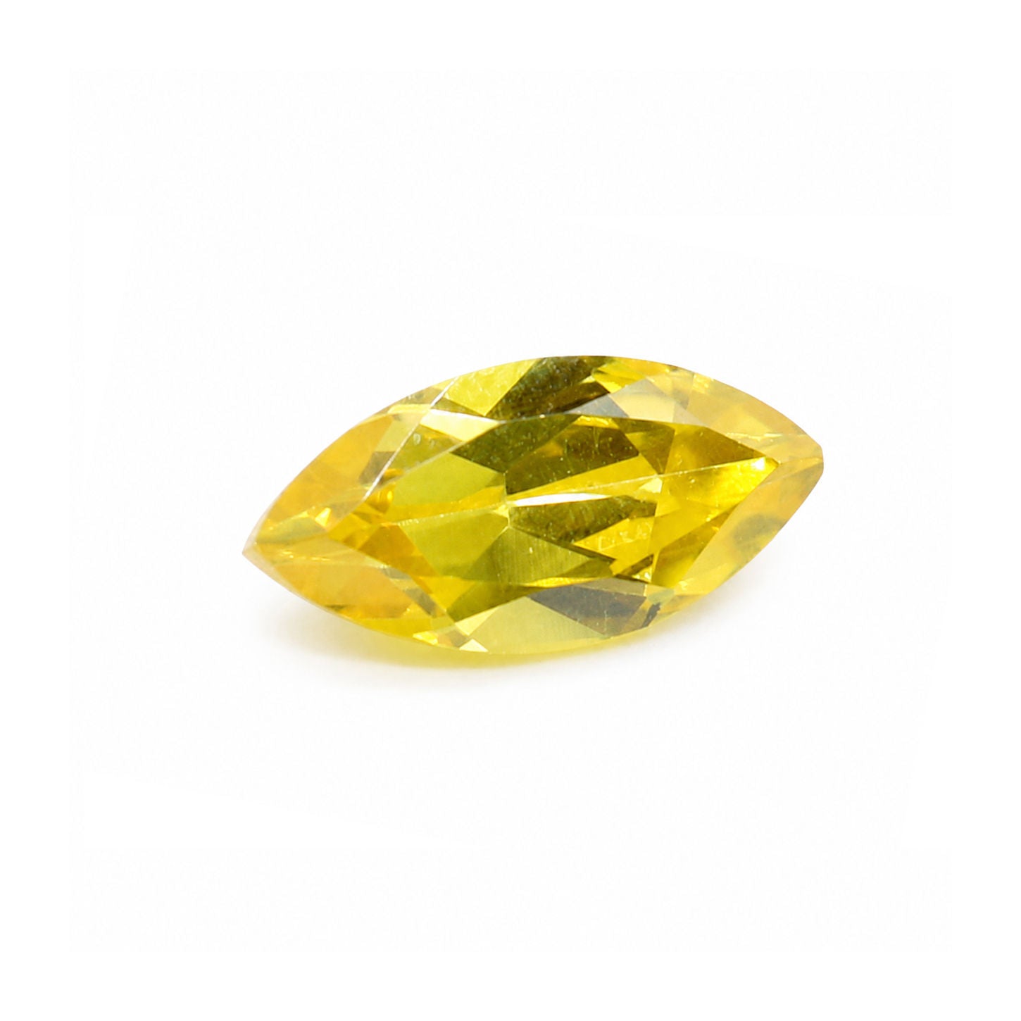 Cubic Zirconia (Yellow Color) Marquise Faceted