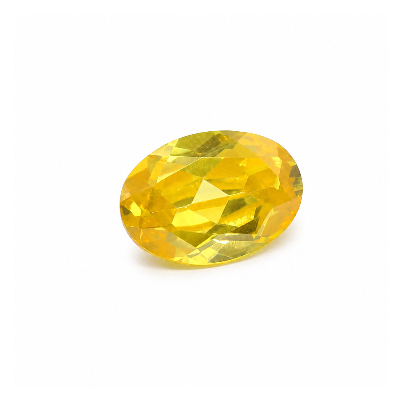 Cubic Zirconia (Yellow Color) Oval Faceted
