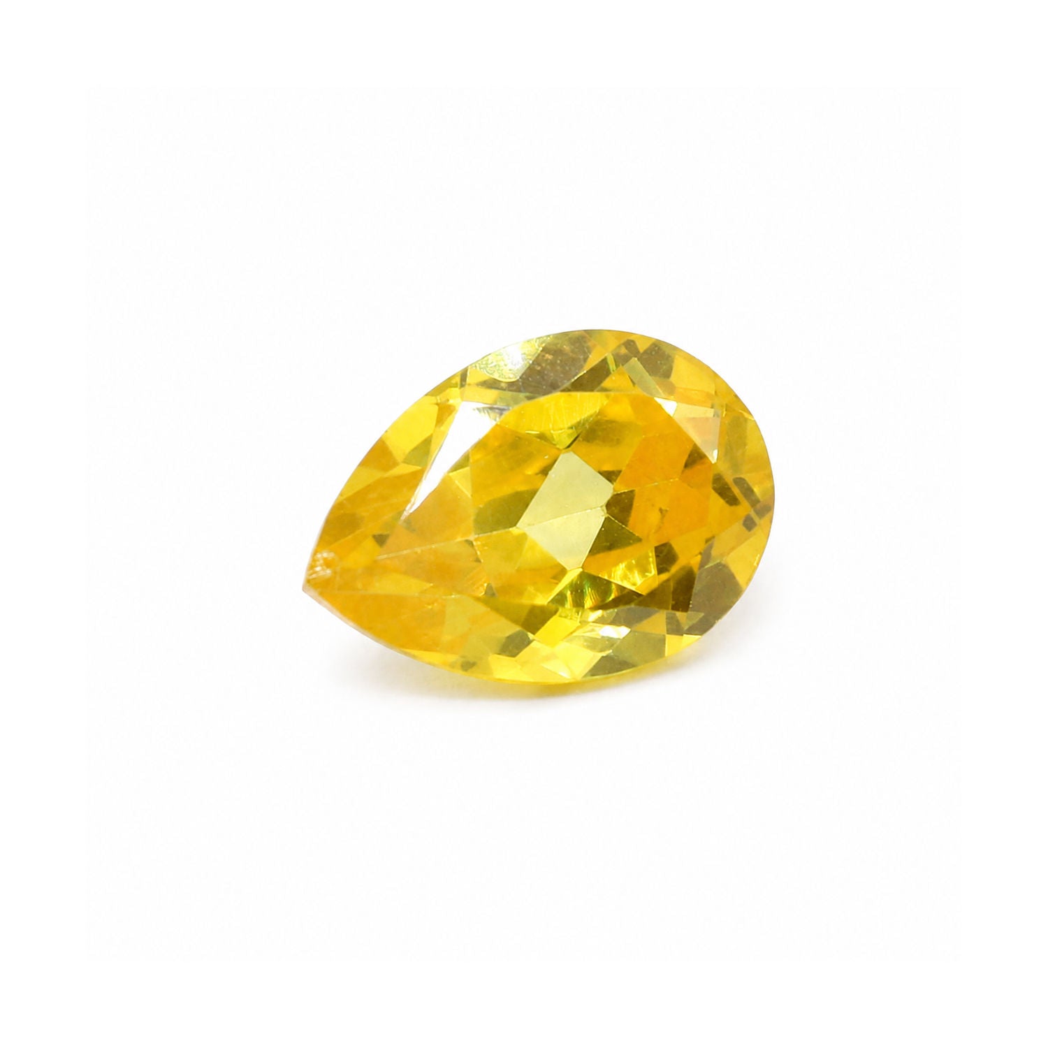 Cubic Zirconia (Yellow Color) Pear Faceted