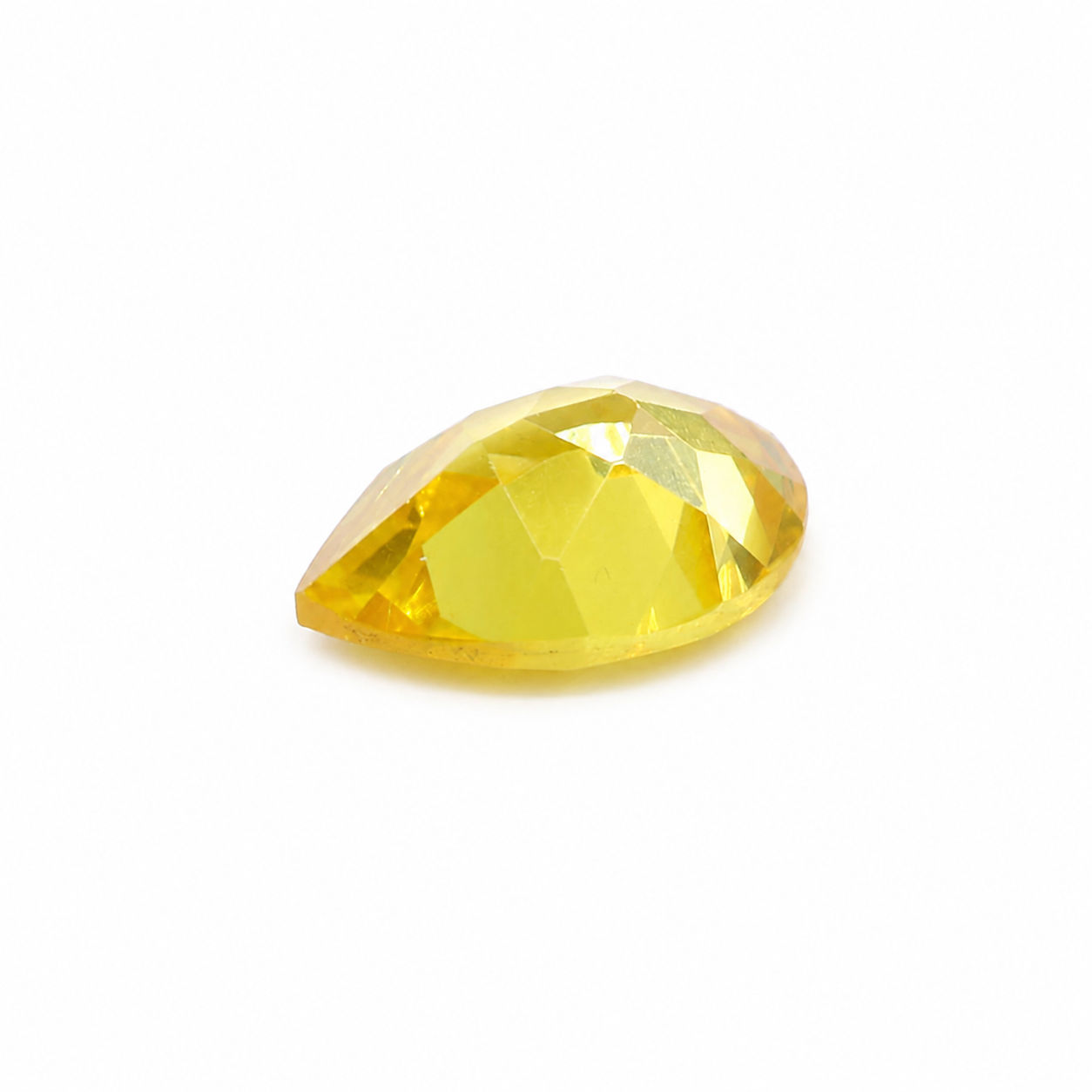 Cubic Zirconia (Yellow Color) Pear Faceted