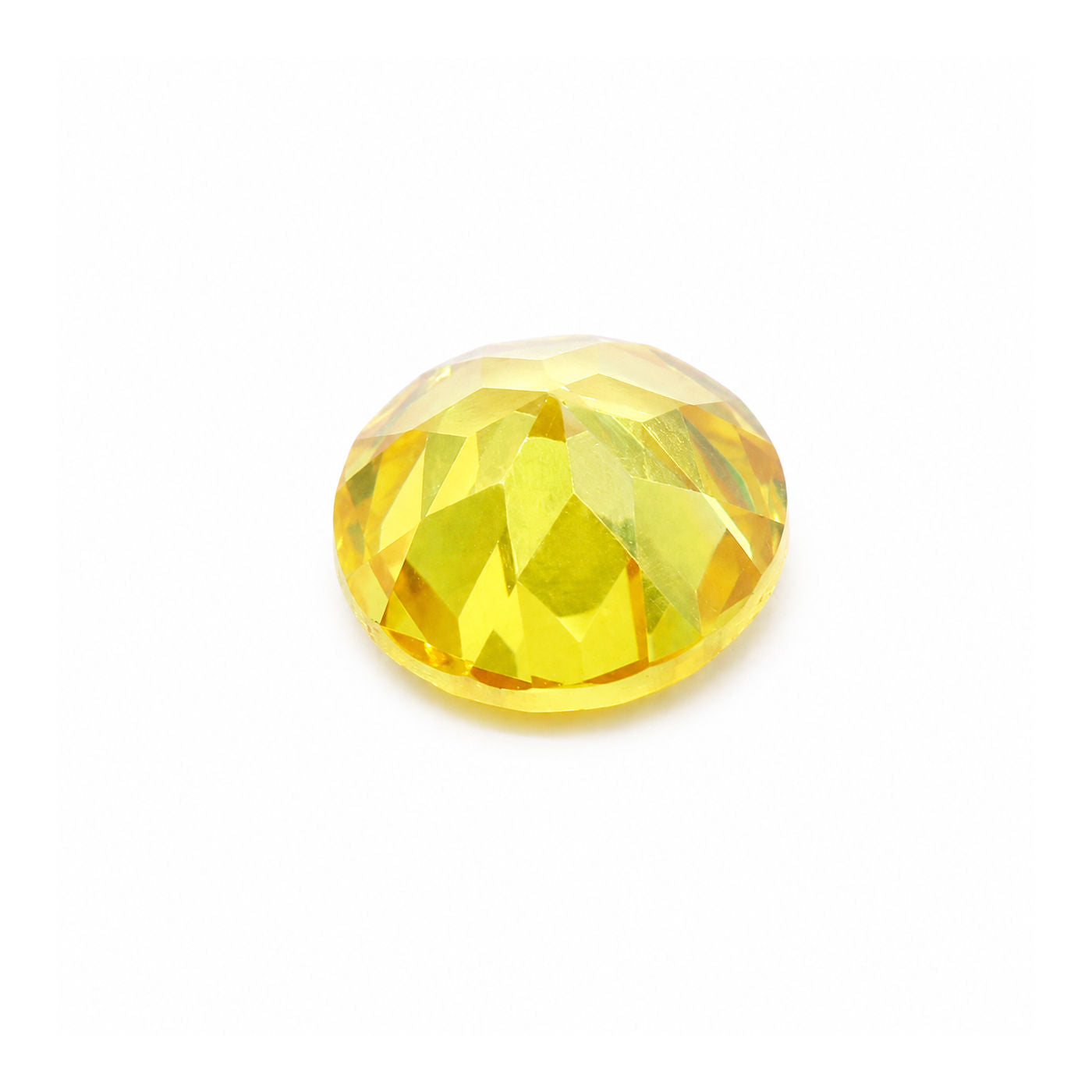 Cubic Zirconia (Yellow Color) Round Faceted