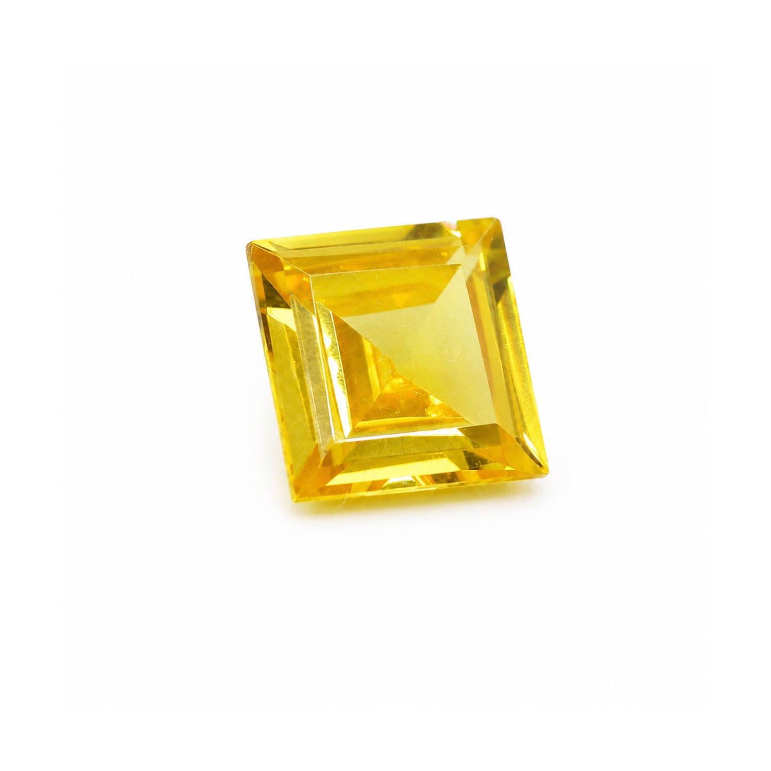 Cubic Zirconia (Yellow Color) Square Faceted