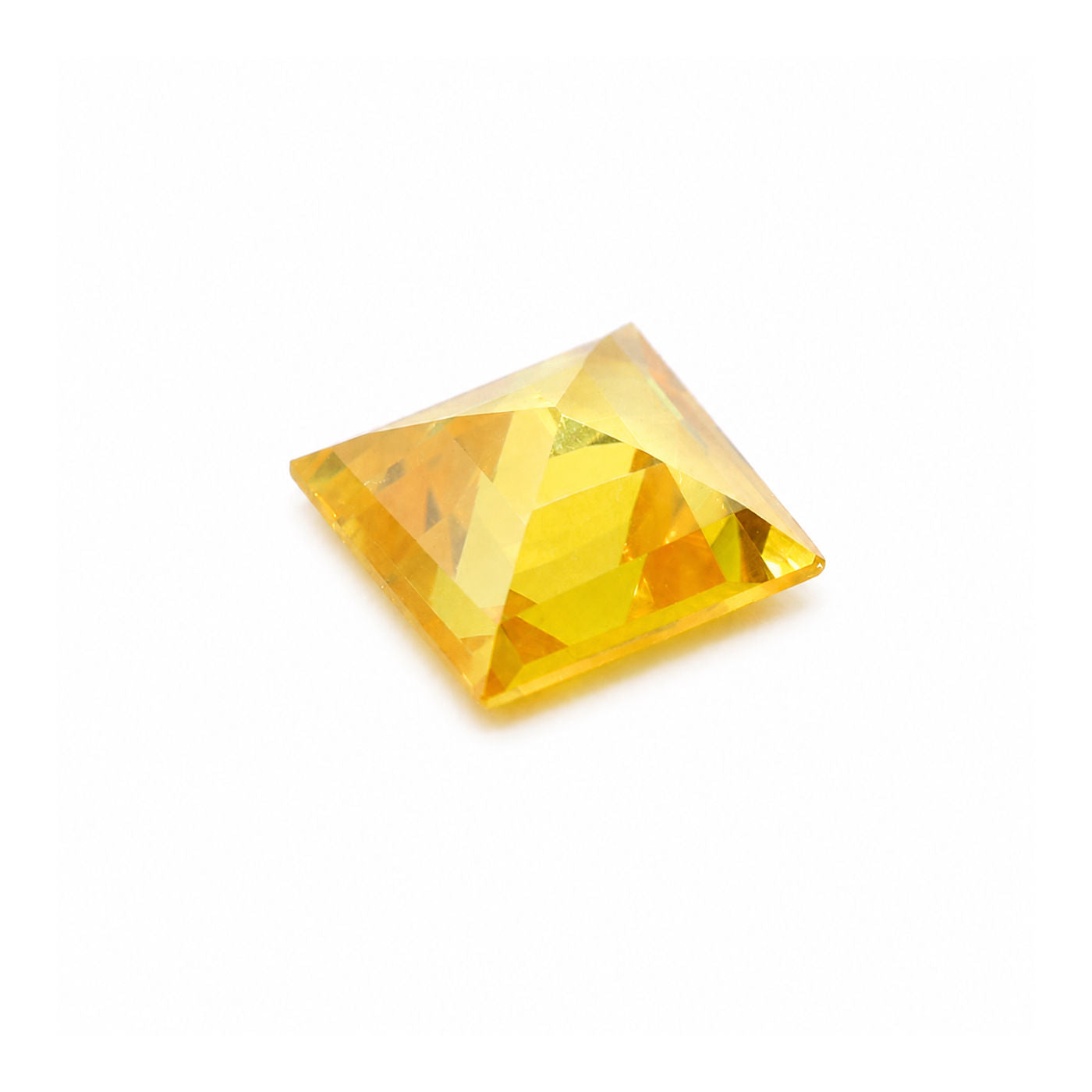 Cubic Zirconia (Yellow Color) Square Faceted