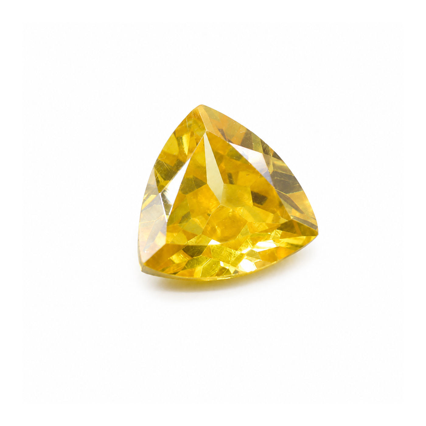 Cubic Zirconia (Yellow Color) Trillion Faceted