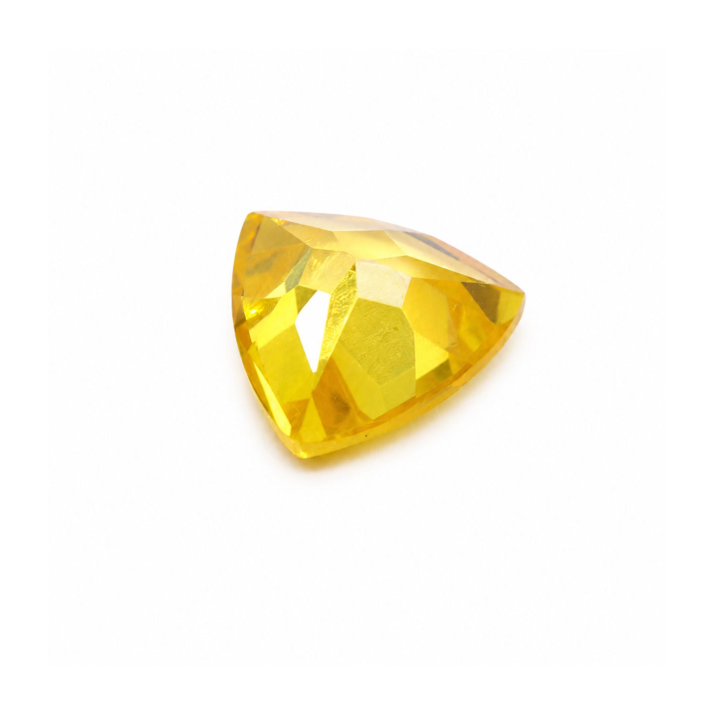 Cubic Zirconia (Yellow Color) Trillion Faceted