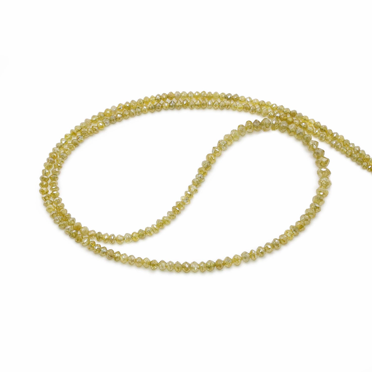 Yellow Diamond 1.50mm to 3mm Rondelle Faceted Beads (15 Inch)
